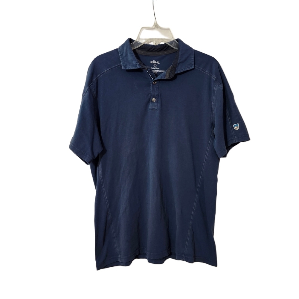 Kuhl  Wildfibre Men's L  Blue Polo Short Sleeve  Collared  Shirt  Blue